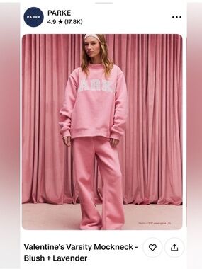 PARKE Valentine’s Pink Varsity Mockneck Sweatshirt | SOLD OUT | Limited Edition